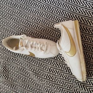 Gold/White Nike Cortez